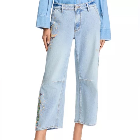 NWOT Driftwood Barbara x Hallucination High Rise Cropped Wide Leg Jeans, 27 - Picture 3 of 13